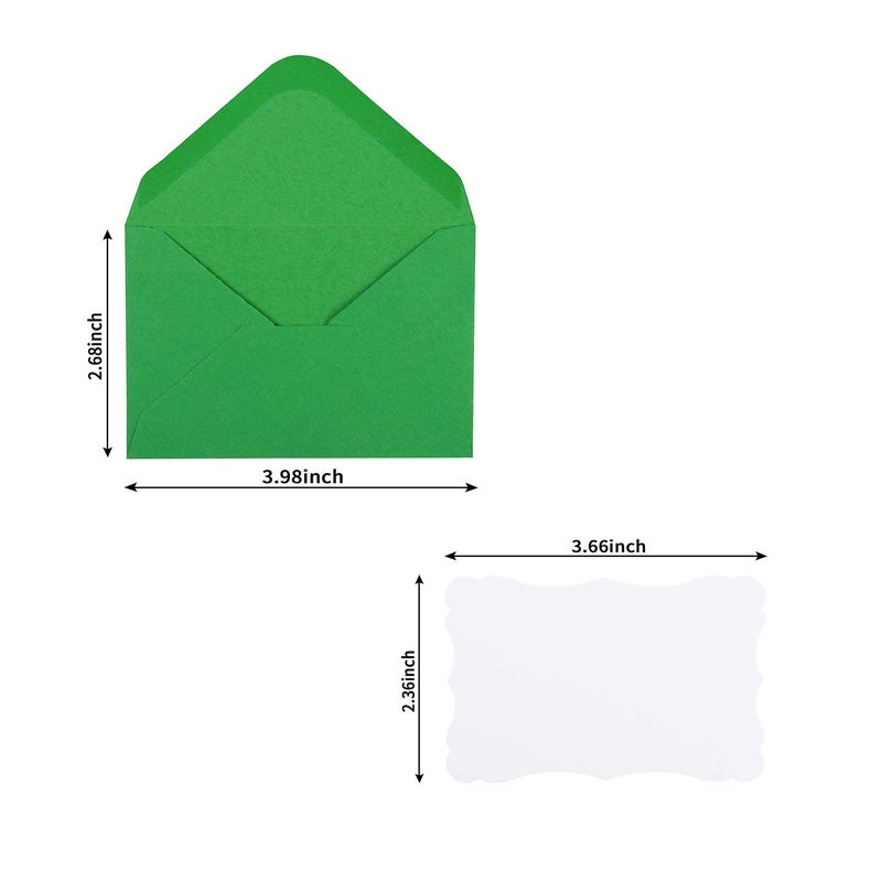 Toperd 100 Pack Mini Envelopes with White Blank Note Cards Small Self-Adhesive Envelopes Small Business Card Envelopes(4 x 2.7 Inches  10 Colors) (White) - Image 2